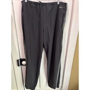Nike Training Pants Men's L Black Elastic Waist Drawstring Ankle Zip